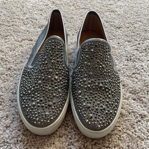 INC gray bejeweled slip ons. Size 8.5
